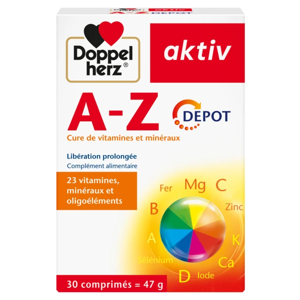 Doppelherz aktiv A-Z Depot مكمل غذائي متعدد الفيتامينات والمعادن 30 قرص