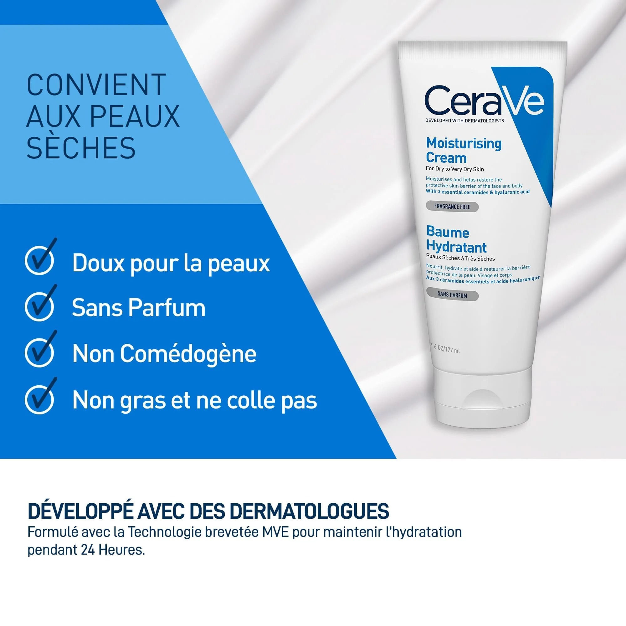 CeraVe Baume Hydratant Peaux Sèches à Très Sèches 177ml