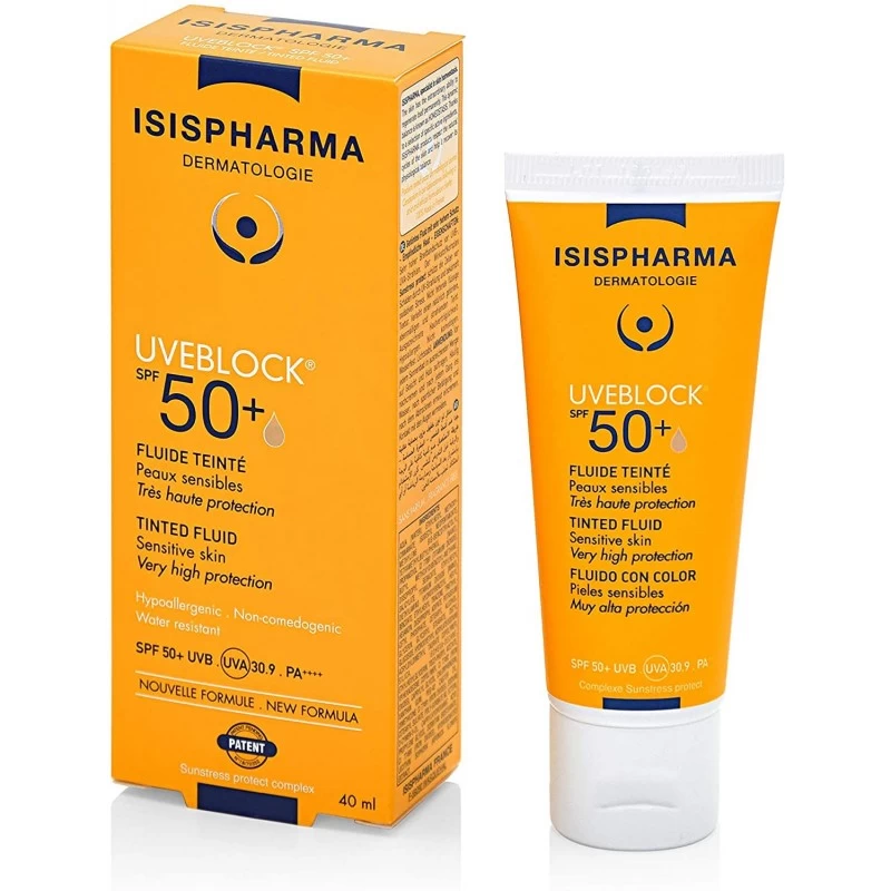 ISISPHARMA UVEBLOCK 50+ سائل ملون خفيف واقي شمسي 40مل view 1